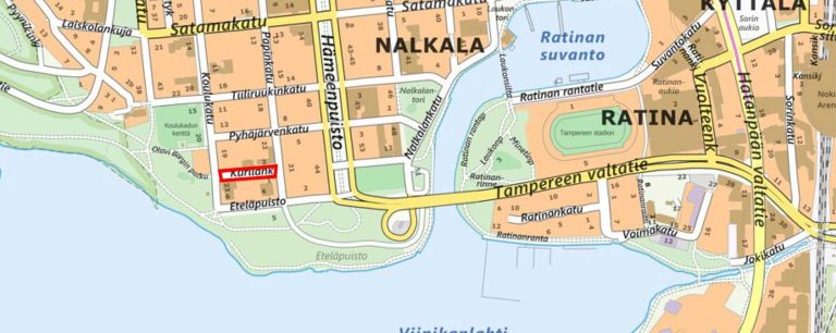 Kartta siitä, missä Kurilankatu sijaitsee.