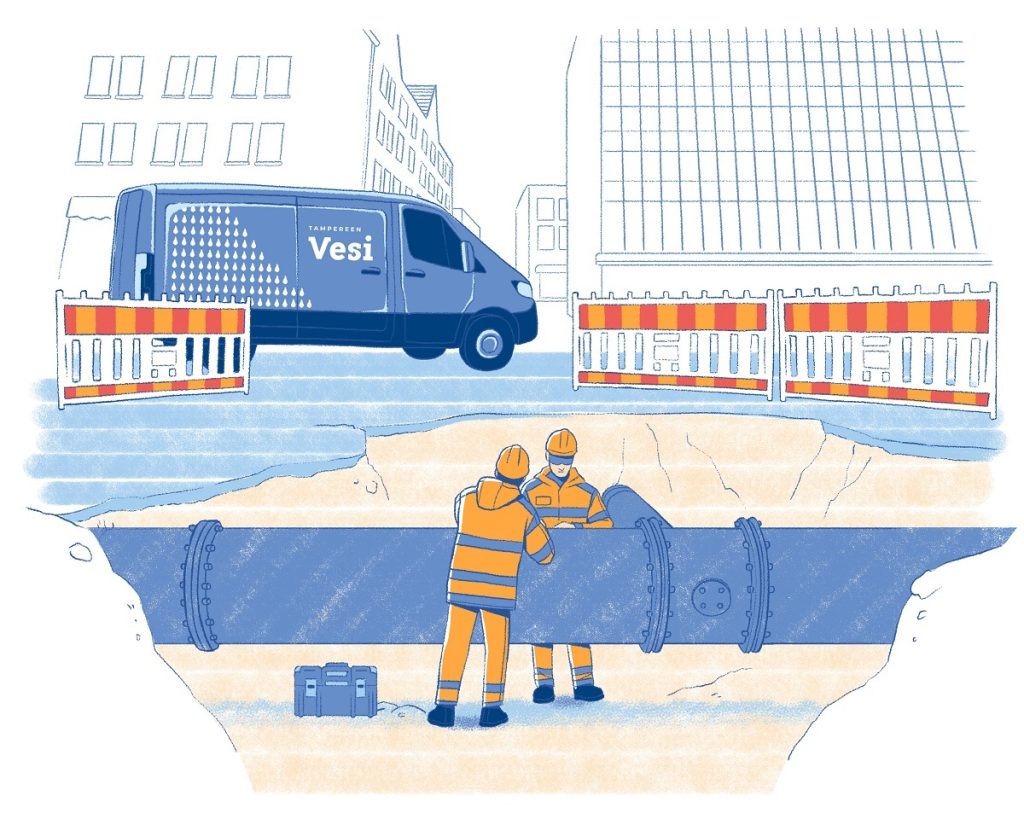 Työmaa piirroskuva.