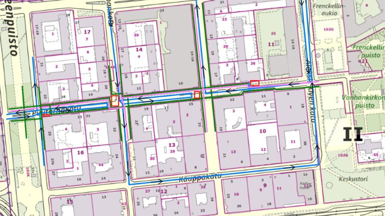 Kulkureitit Puutarhakadun työmaalla