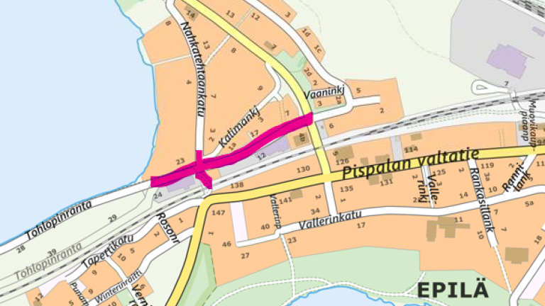 Karttakuva työmaa-alueesta.
