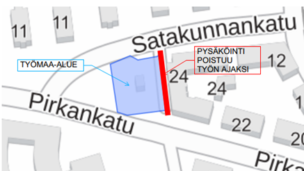Karttakuva työmaa-alueesta